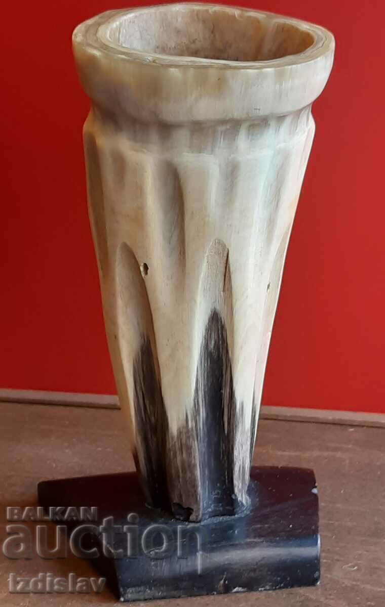 Handmade buffalo horn pencil holder - 5 Handmade buffalo horn pencil holder - 5