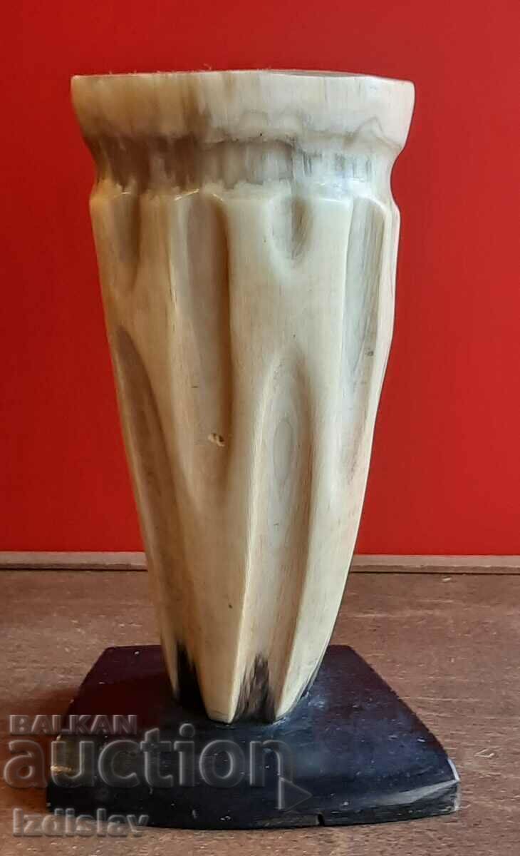 Handmade buffalo horn pencil holder - 6 Handmade buffalo horn pencil holder - 6