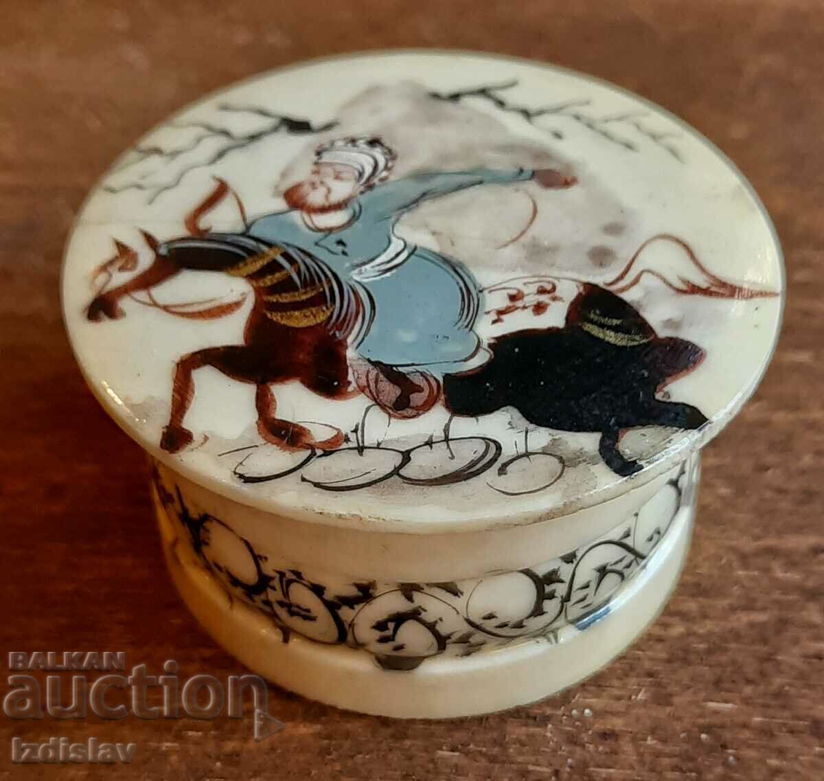 Cutie de os persan pictată manual, secolul al XIX-lea - 7