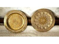 Two brass wall plates