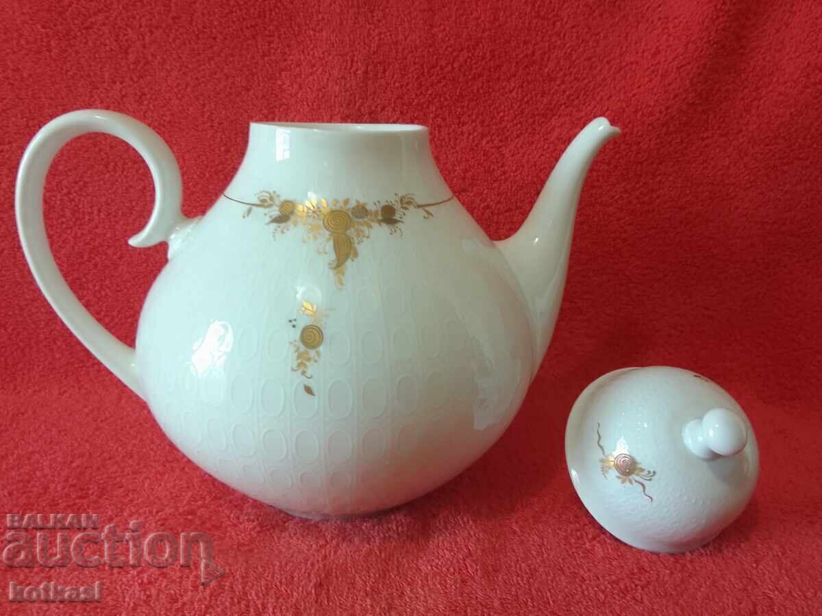 Auction  Porcelain Teapot Rosenthal Gold Plated Handcrafted Embossed