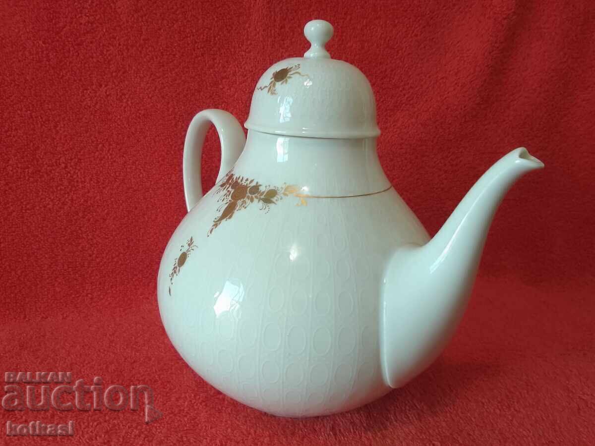 Porcelain Teapot Rosenthal Gold Plated Handcrafted Embossed - 7