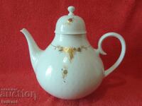 Ceainic din porțelan Rosenthal, aurire manuală, în relief