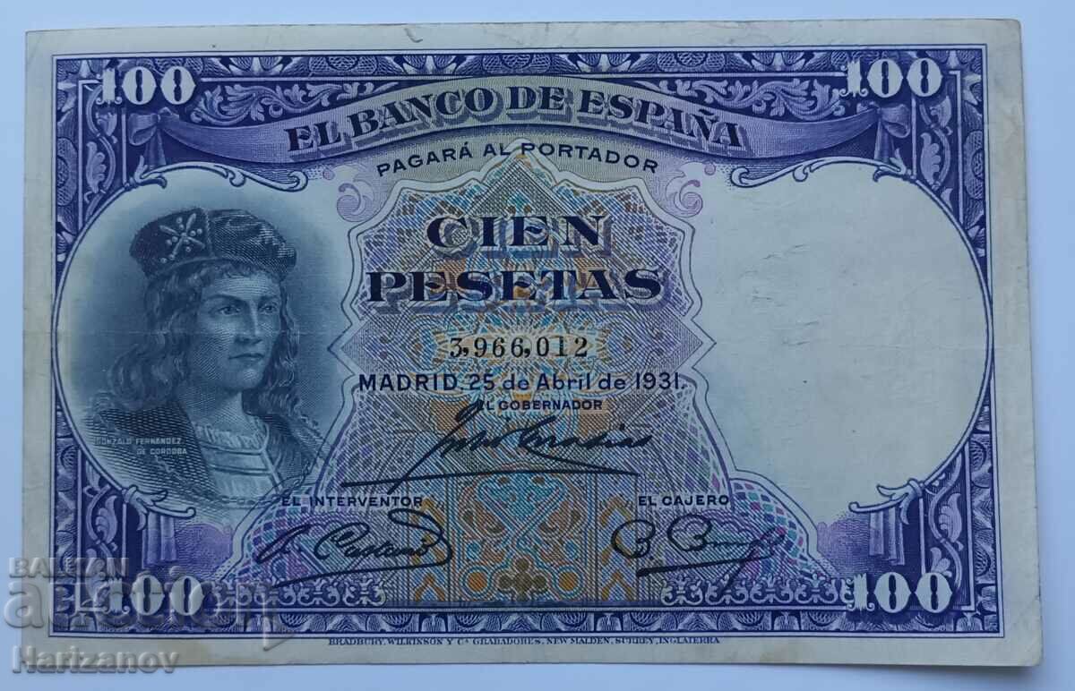 100 pesete Spania 1931 / 100 pesetas 1931XF!