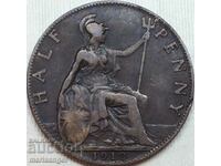 Marea Britanie 1/2 penny 1910 Edward VII - destul de rar