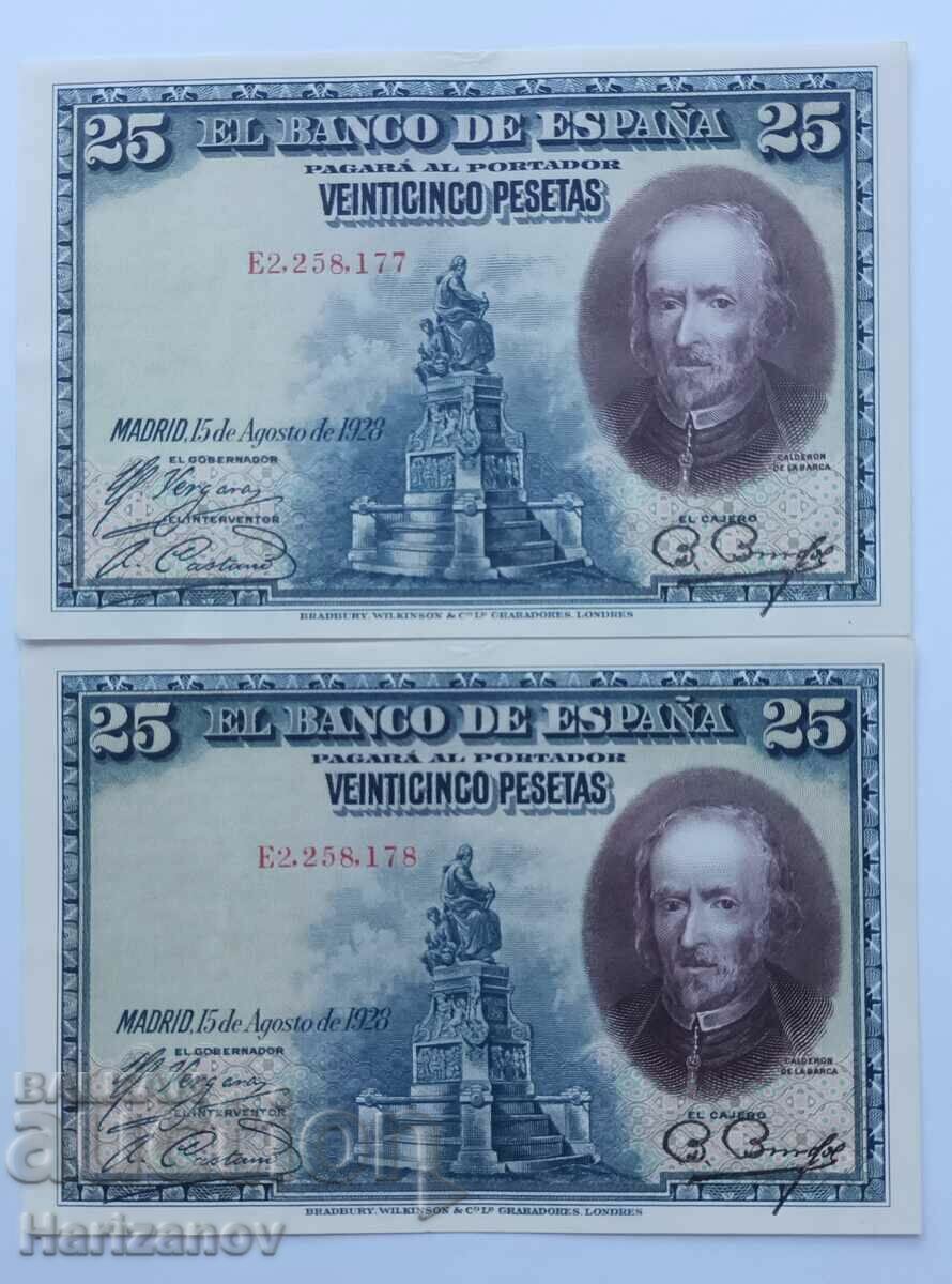 Lot of consecutive 100 pesetas 1928 / Lot 100 pesetas UNC!