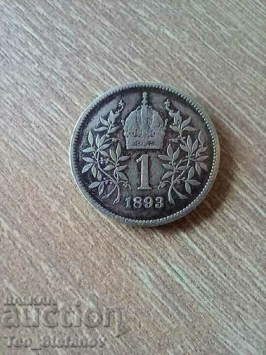 1 coroană / coroană 1893 Austria argint