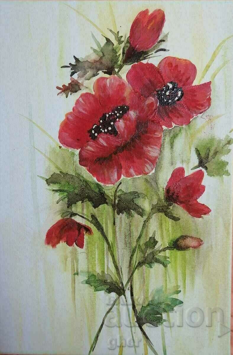 Картина живопис с акрил. Част от Колекция "Пролет" на автор.