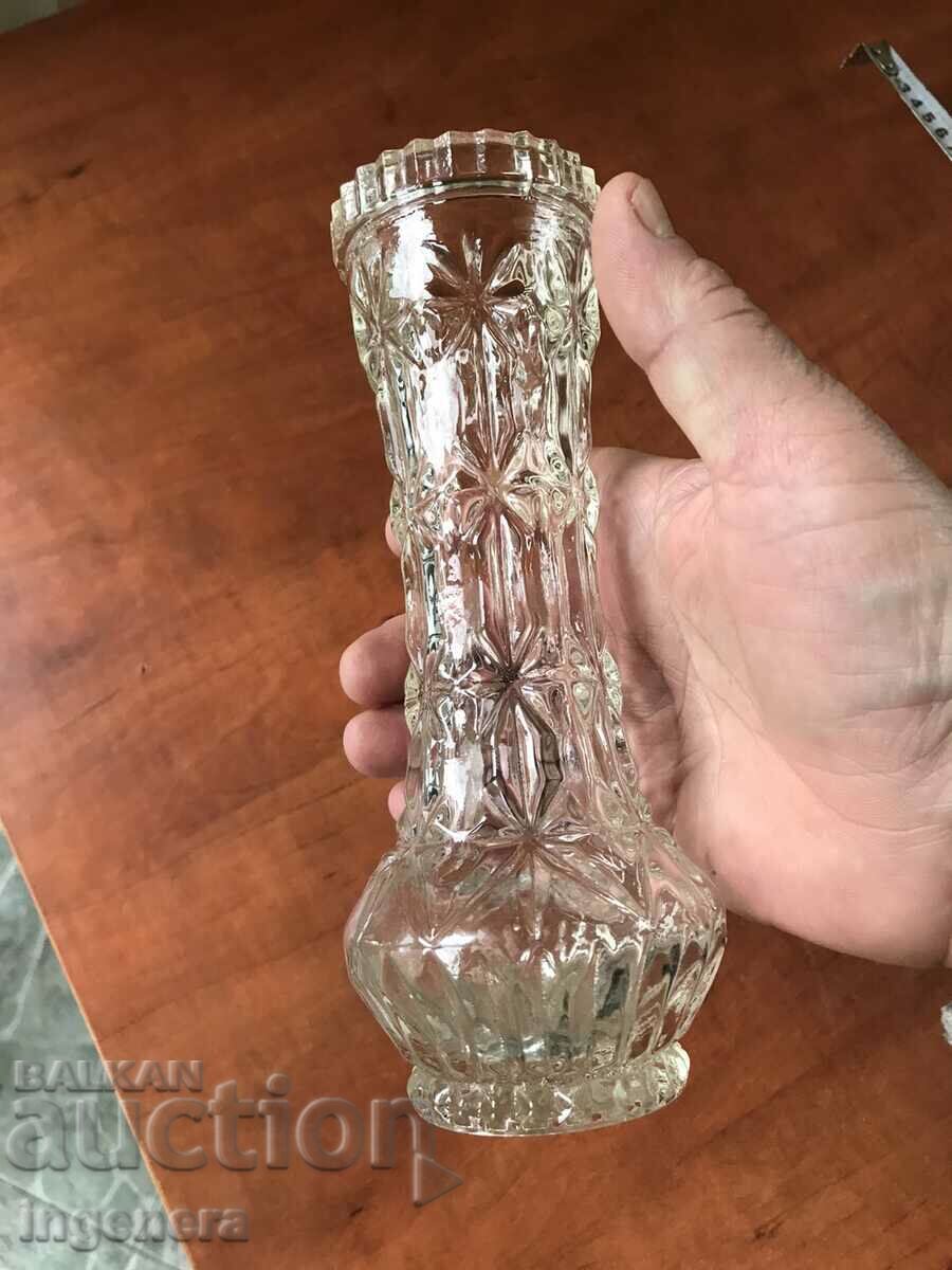 THICK-WALLED RELIEF GLASS VASE FROM SOCA with price 15.00 BGN | € 7.67 THICK-WALLED RELIEF GLASS VASE FROM SOCA with price 15.00 BGN | € 7.67