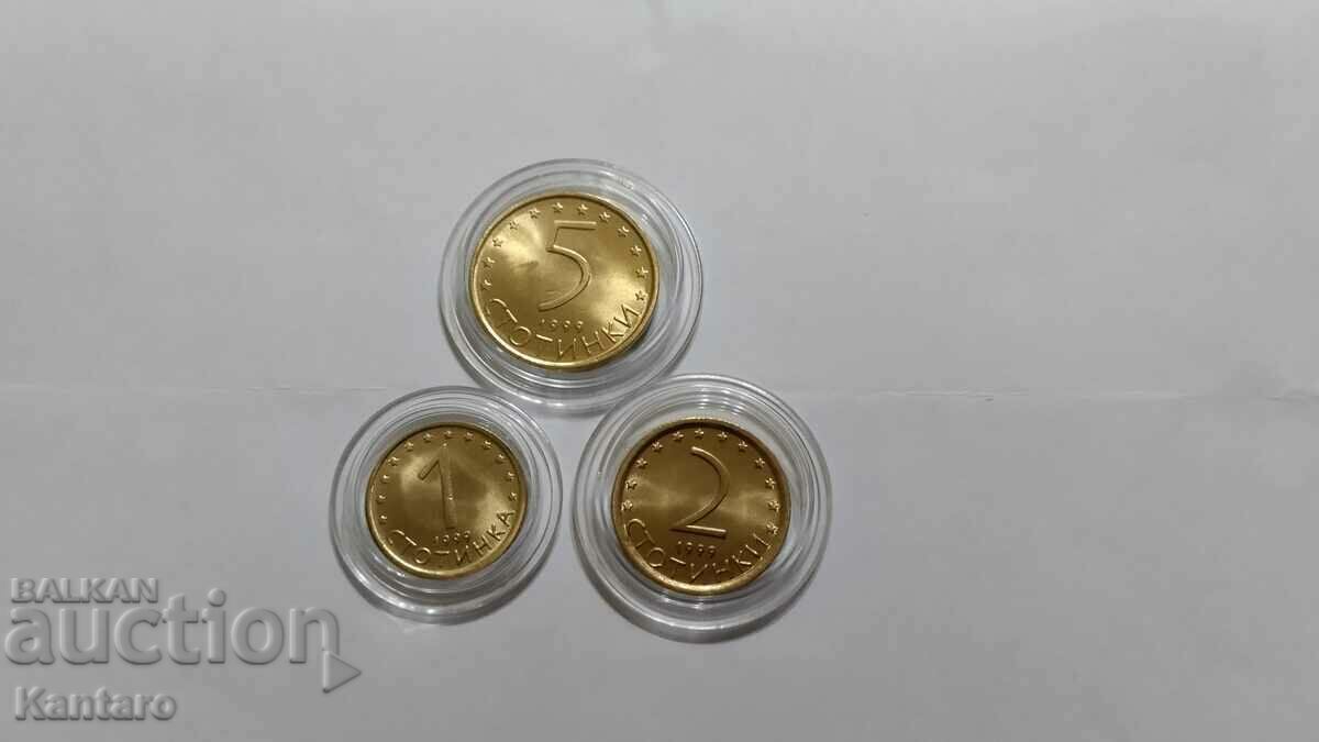 Monedă - BULGARIA - 1 ; 2; 5 cenți - 1999 - UNC - 2