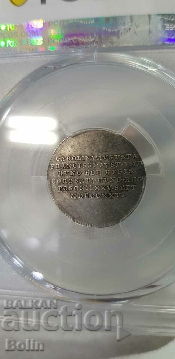 Delivery of AU 50 - Austrian Silver Table Jeton 1825 Coronation Delivery of AU 50 - Austrian Silver Table Jeton 1825 Coronation