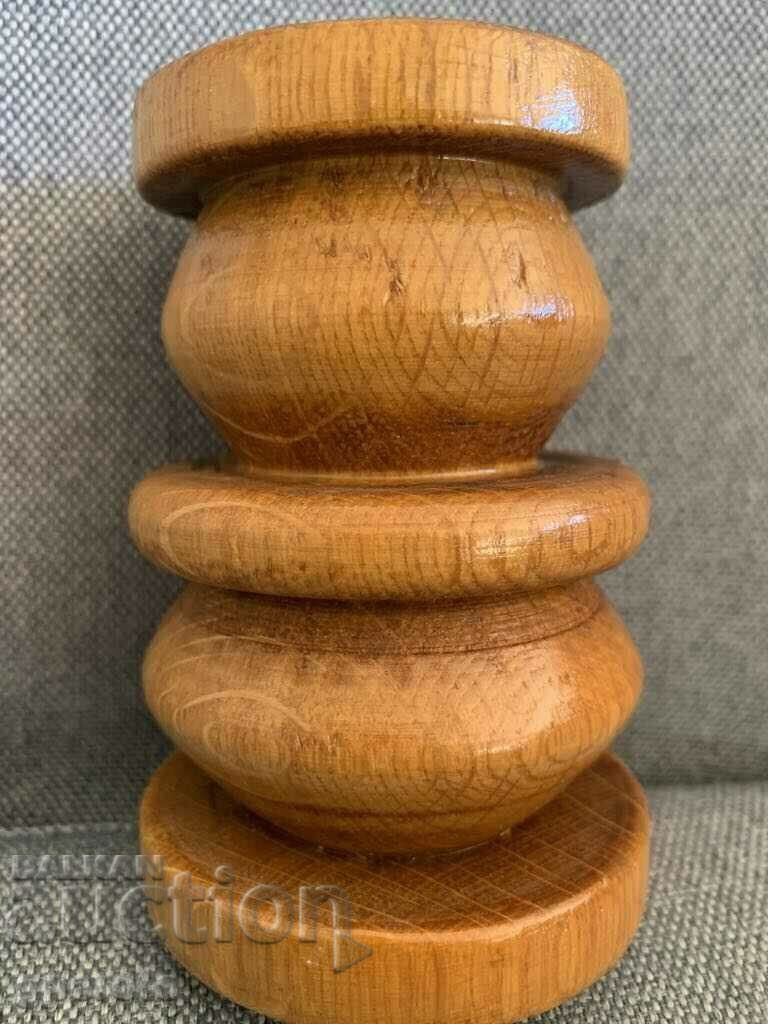 Licitație Sfeșnic vechi din lemn masiv-1