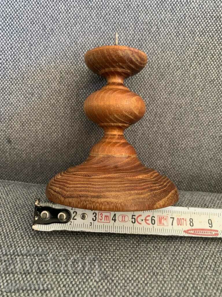 Licitație Sfeșnic vechi din lemn masiv-2