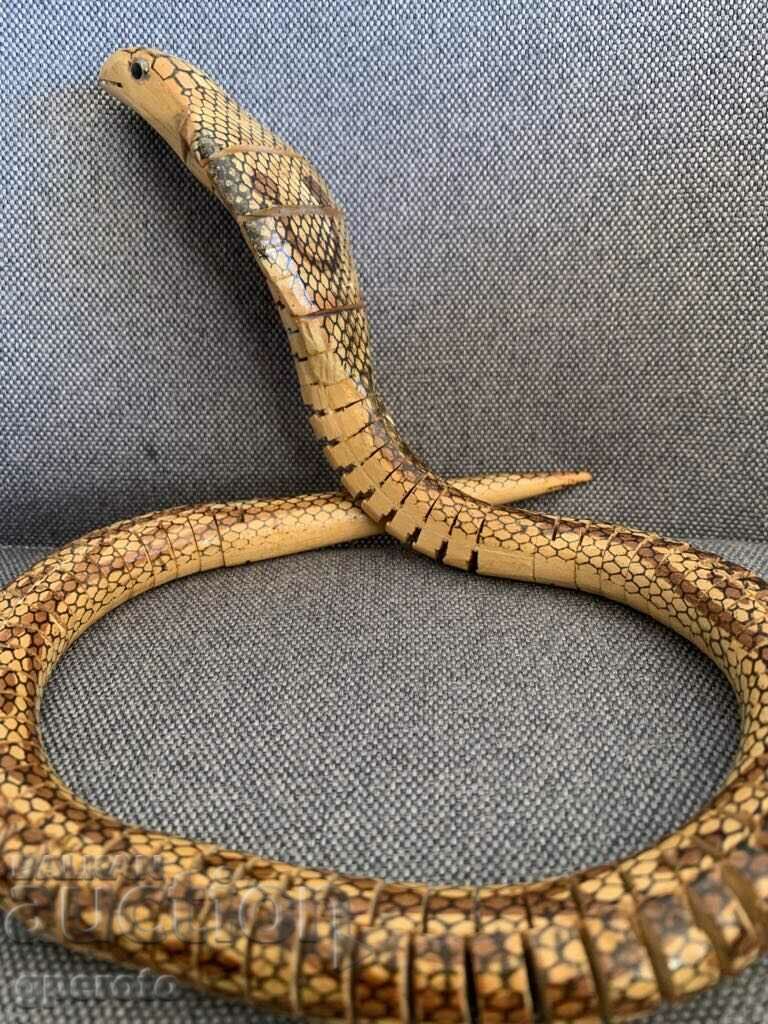 Interesting wooden pyrographed snake-2