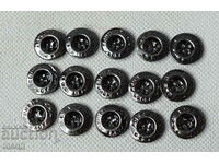 15 Стари метални  копчета  за военна униформа панталони