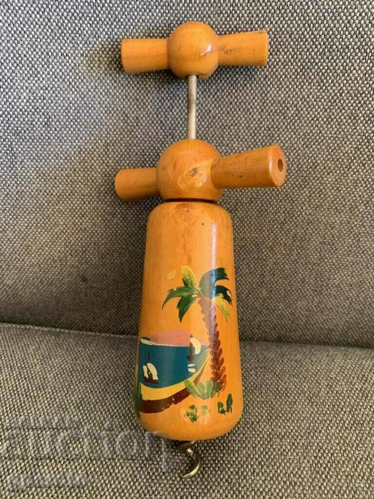 Παράδοση Μοναδικό vintage τιρμπουσόν-Ξύλο και μέταλλο