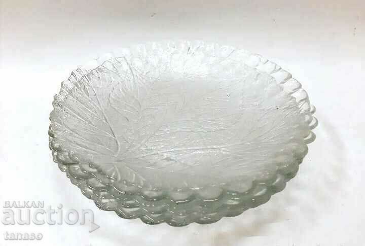 Set of 6 vintage glass cocktail plates (6.2) with price € 22.00 | 43.03 BGN