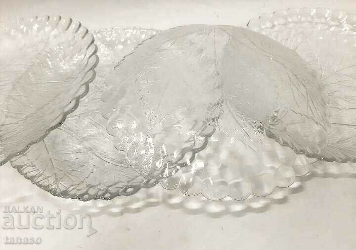 Set of 6 vintage glass cocktail plates (6.2) - 6