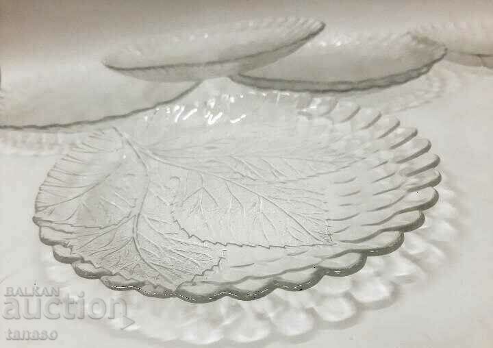 Set of 6 vintage glass cocktail plates (6.2)