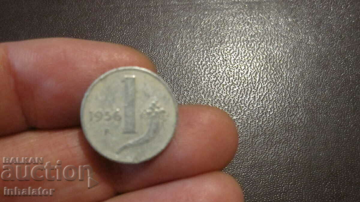 1956 year 1 lira Italy - Aluminum