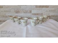 Set of 6 coffee cups - Bulgarian porcelain from social
