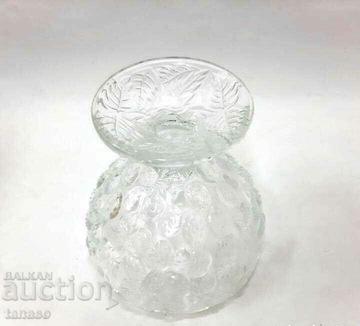 Vintage heavy glass bowl with stool(7.2) - 5 Vintage heavy glass bowl with stool(7.2) - 5