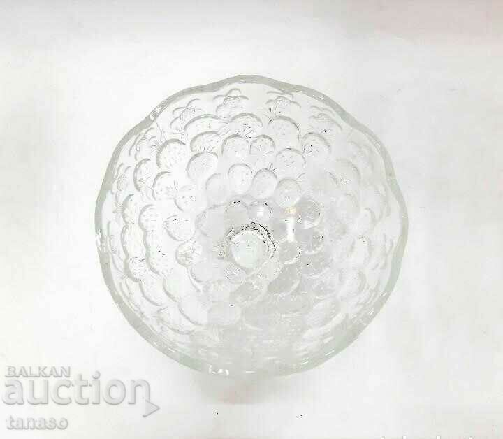 Vintage heavy glass bowl with stool(7.2) - 6 Vintage heavy glass bowl with stool(7.2) - 6