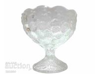 Vintage glass bowl with a pedestal for sundaes, candies, desserts