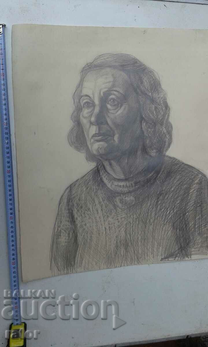 Old large master pencil drawings 7 pieces. Drawing - 5