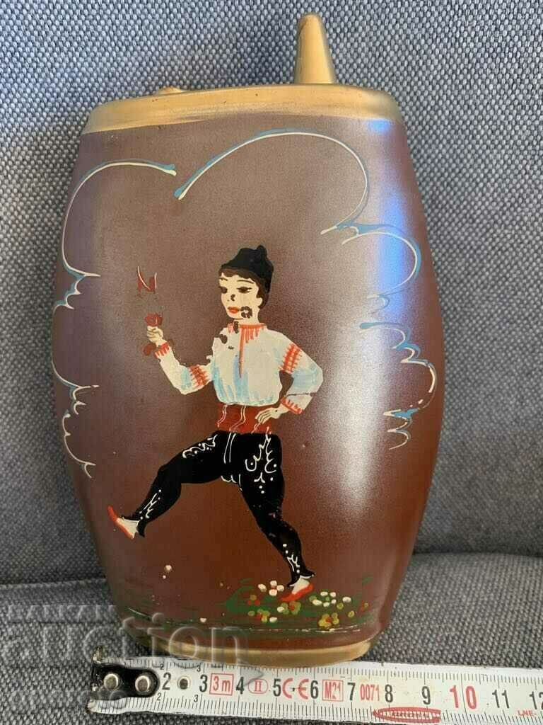 Hand-painted old pavour, bottle-TPK "SUCCESS"