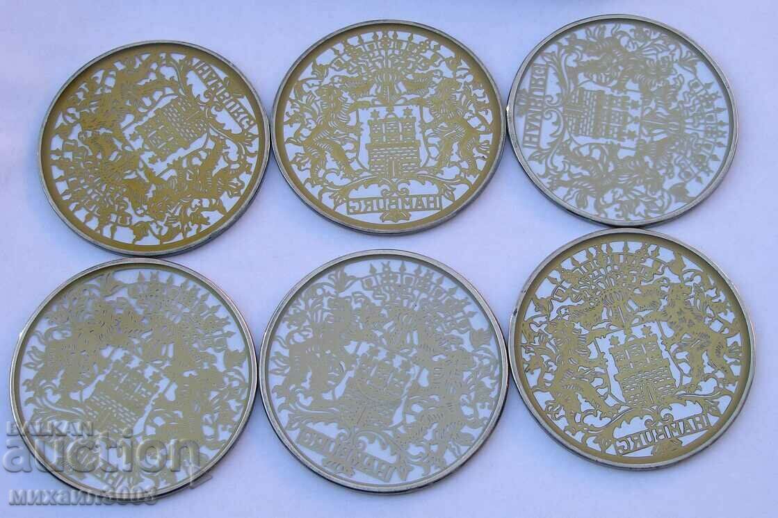 OLD GERMAN SILVER ON GLASS CUPS 6 PCS. with price 100.00 BGN | € 51.13 OLD GERMAN SILVER ON GLASS CUPS 6 PCS. with price 100.00 BGN | € 51.13