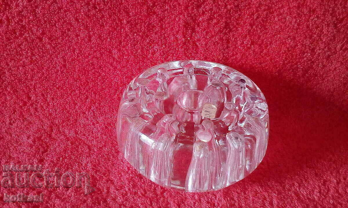 Auction  Solid glass souvenir pen holder