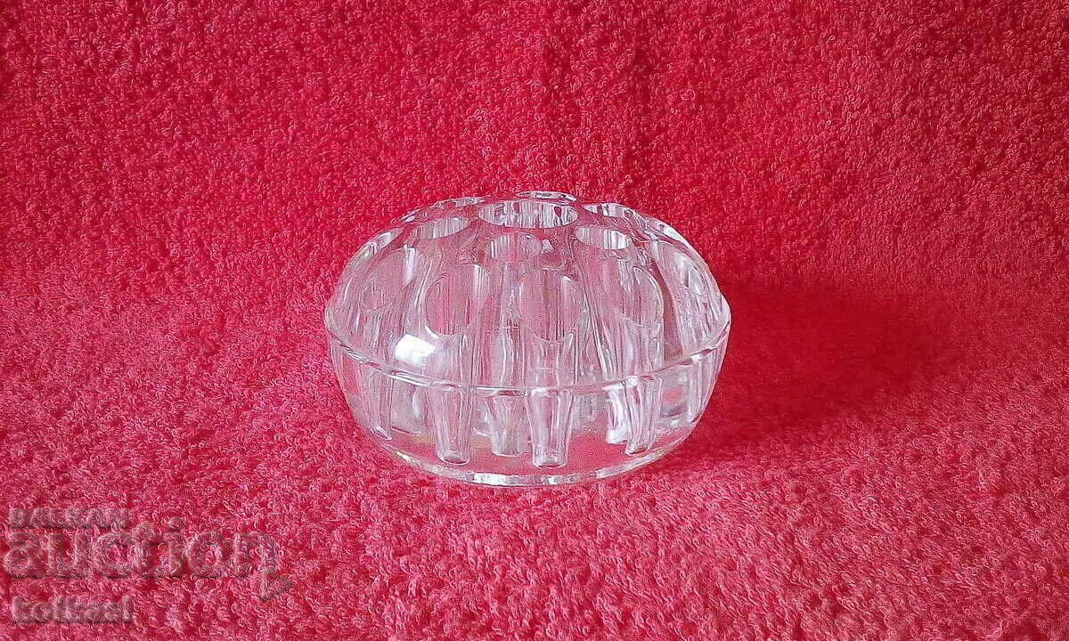 Solid glass souvenir pen holder