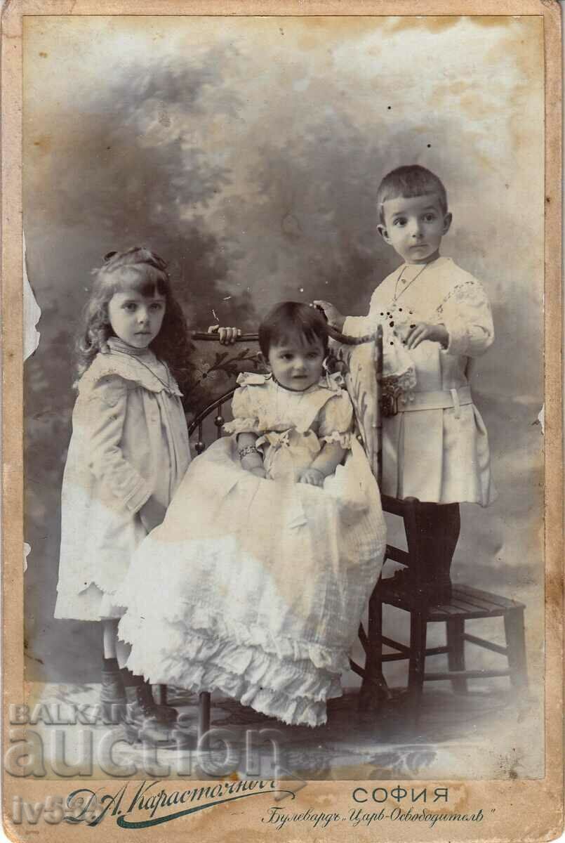 OLD PRINCELY PHOTO CHILDREN OF GENERAL IVAN BATSAROV SHUMEN