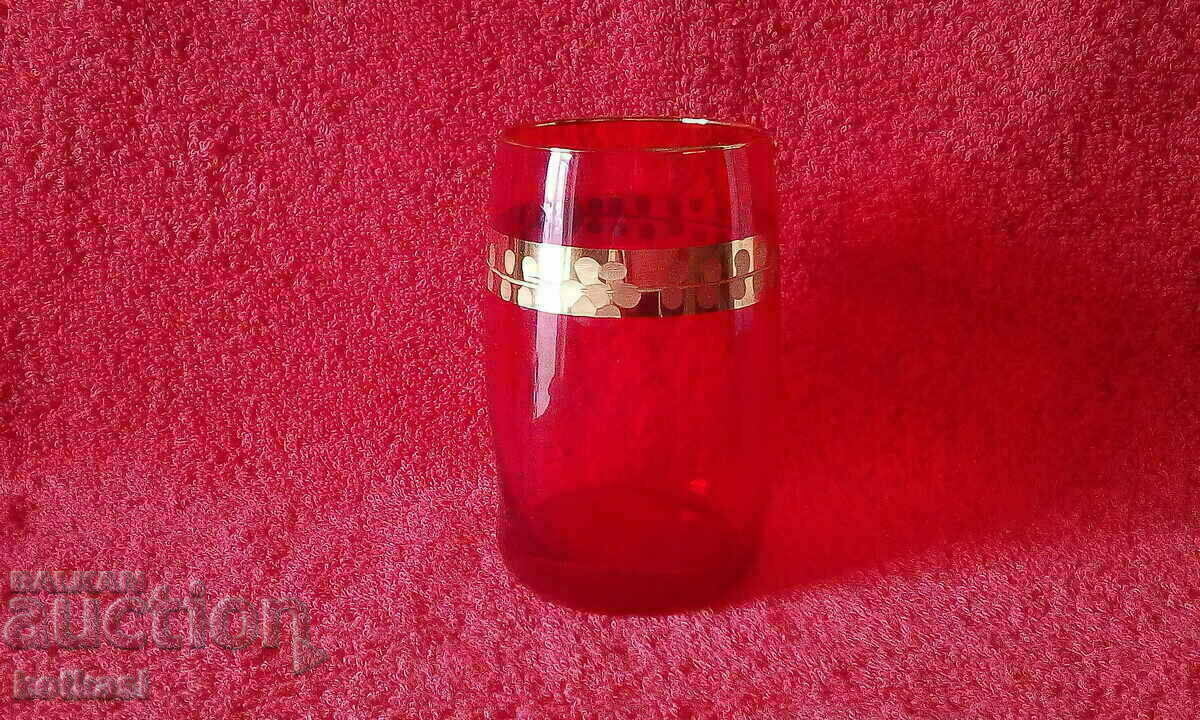 Old crystal red cup gilt