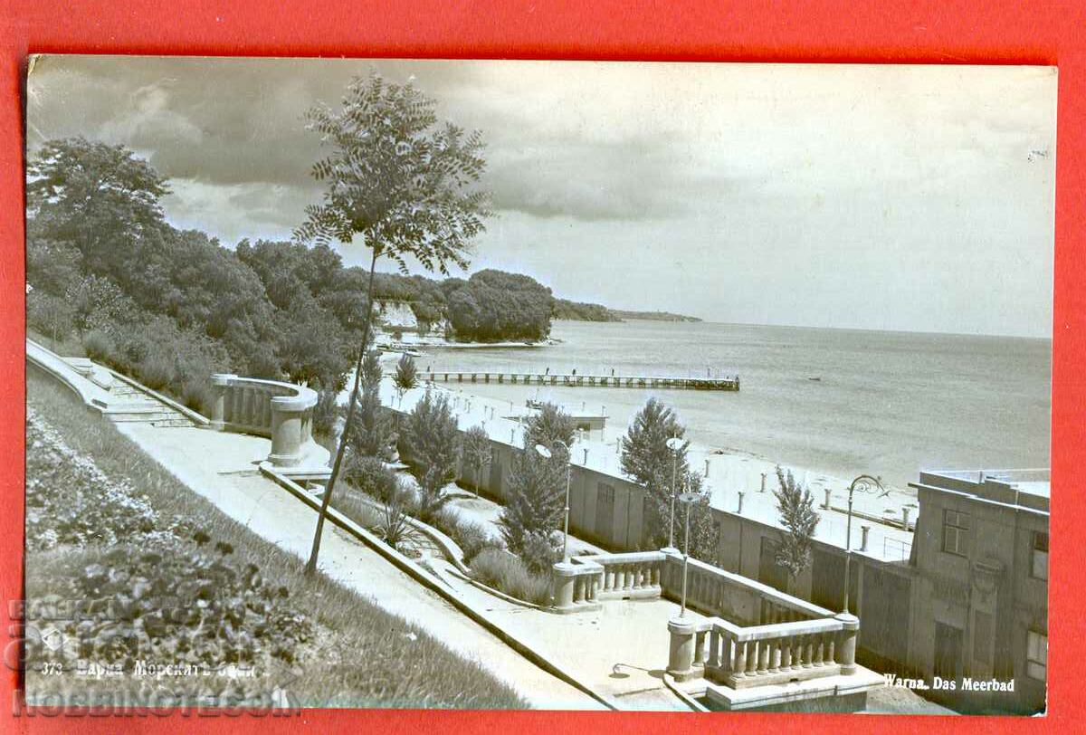 CARD VARNA SEA BATHS before 1939 traveled to AUSTRIA