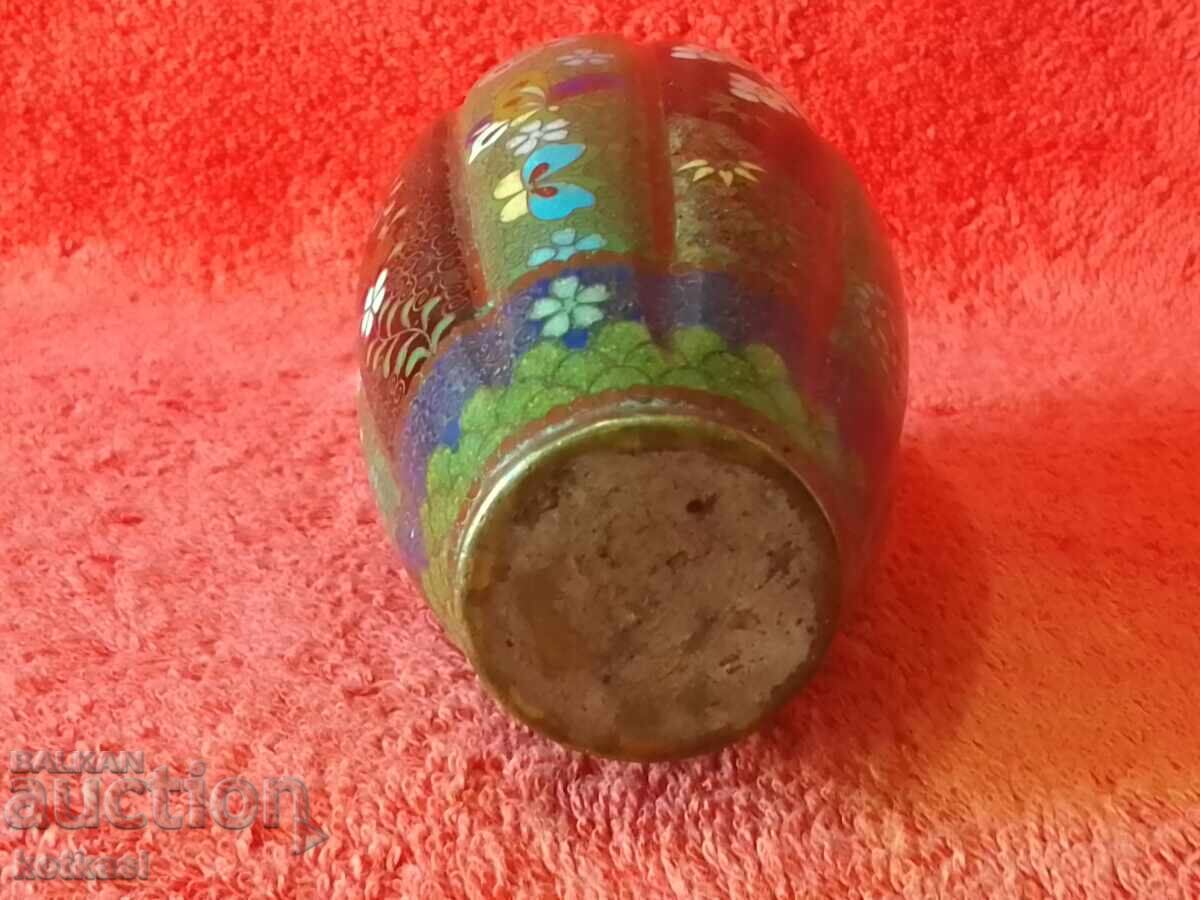 Old vase 15 cm cellular enamel cloisonne cloisonne Asia - 5 Old vase 15 cm cellular enamel cloisonne cloisonne Asia - 5