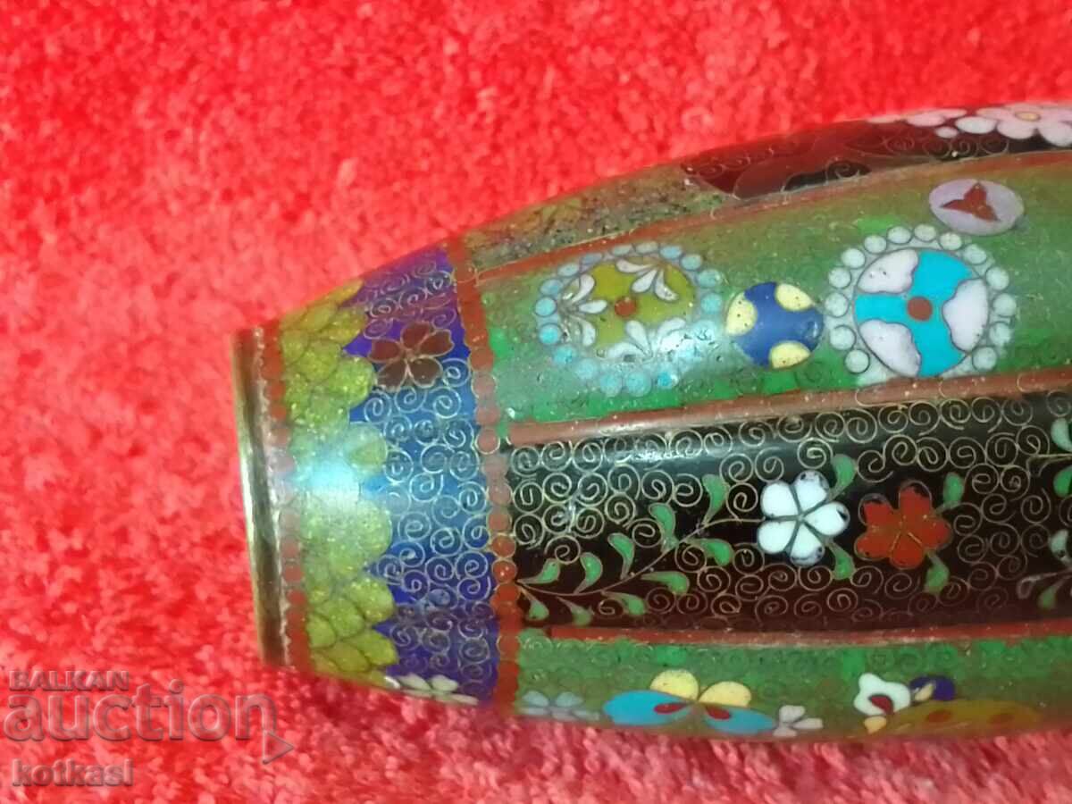 Old vase 15 cm cellular enamel cloisonne cloisonne Asia - 7 Old vase 15 cm cellular enamel cloisonne cloisonne Asia - 7