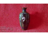 Old vase 15 cm cellular enamel cloisonne cloisonne Asia