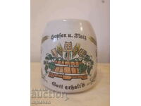 Wide ceramic beer mug