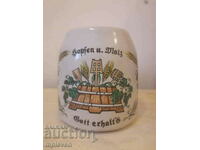 Wide ceramic beer mug