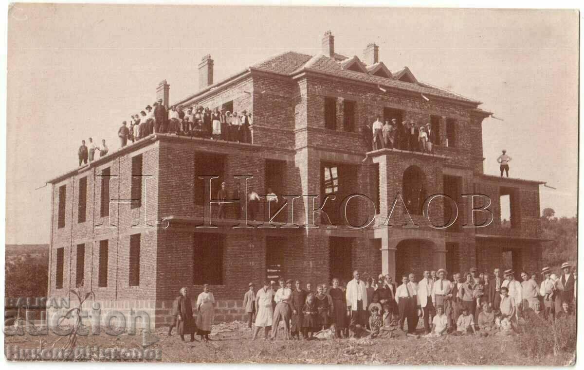 1928 VÂNĂTOR DE FOTO VECHI CONSTRUCȚIE STAȚIE DE ODIHN RARE G578