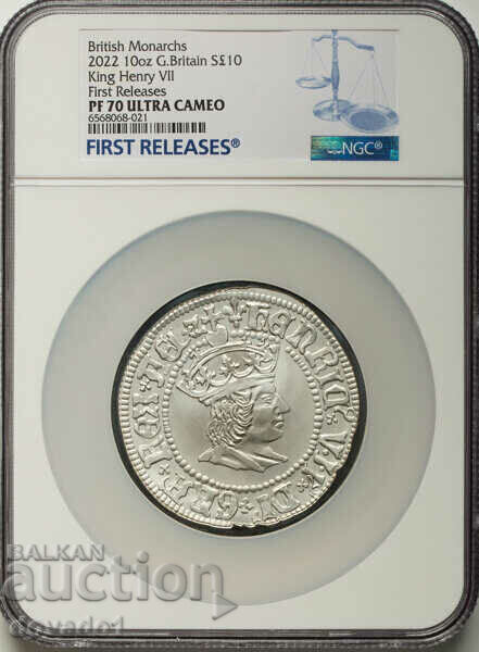 2022 Henry VII - 10oz £10 - NGC PF70 Silver Coin (312g)