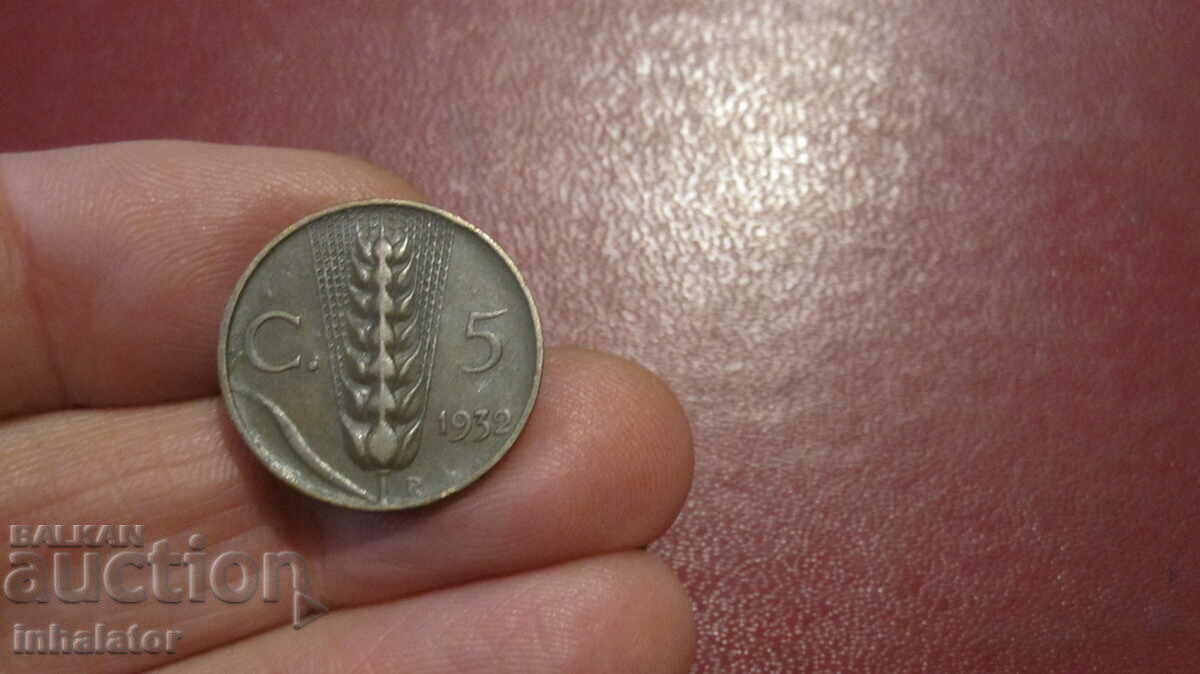 1932 anul 5 centesimi Italia