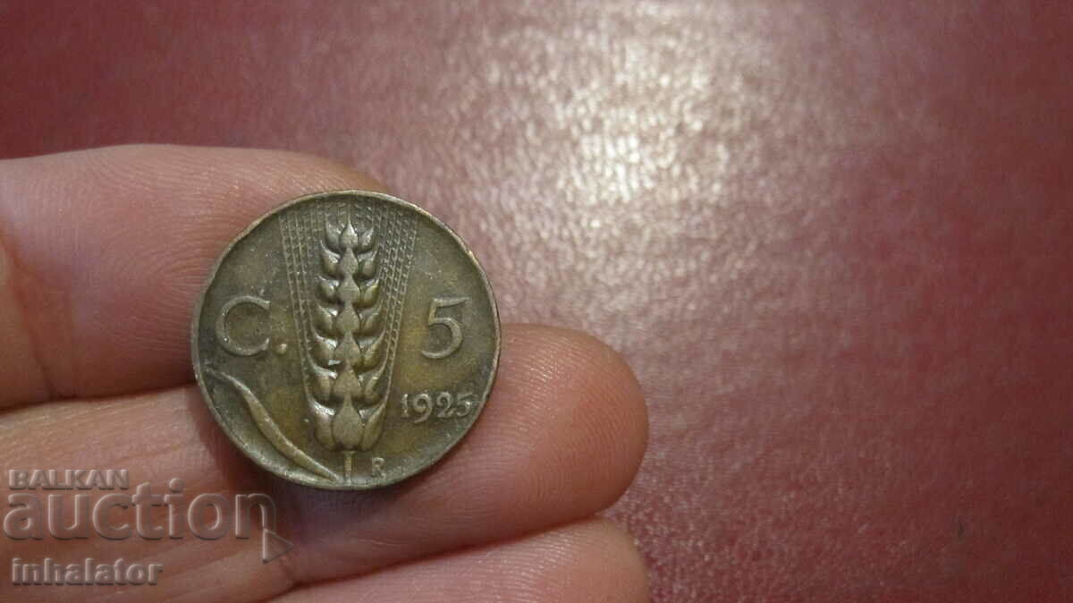 1925 anul 5 centesimi Italia