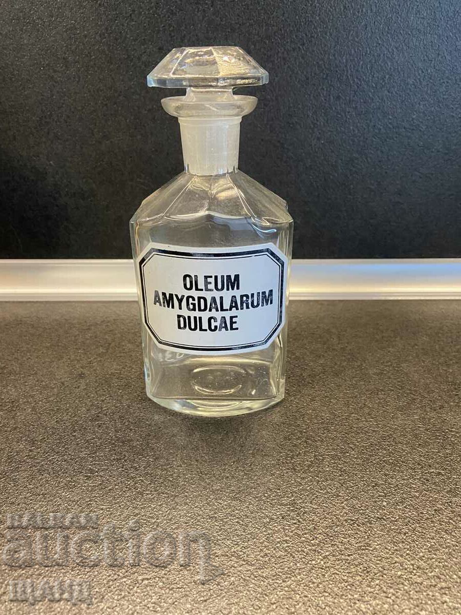 Old Glass Apothecary Bottle Jar Pharmacy OLEUM DULCAE