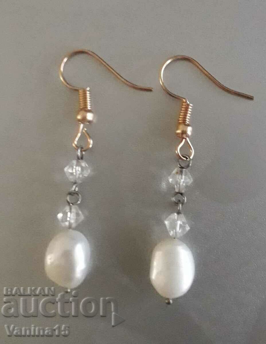 Auction Imported earrings with natural pearls Auction Imported earrings with natural pearls