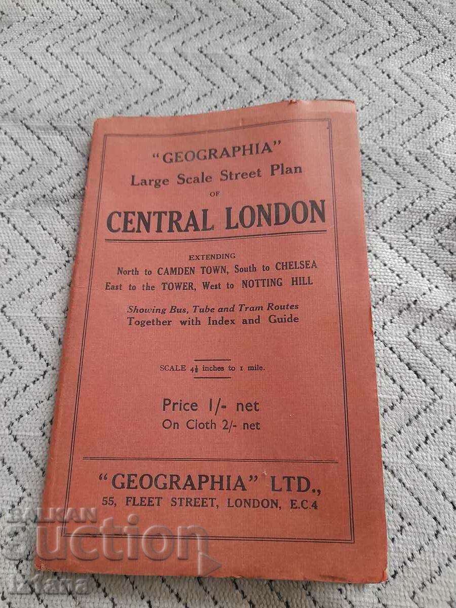 Стара карта на Централен Лондон