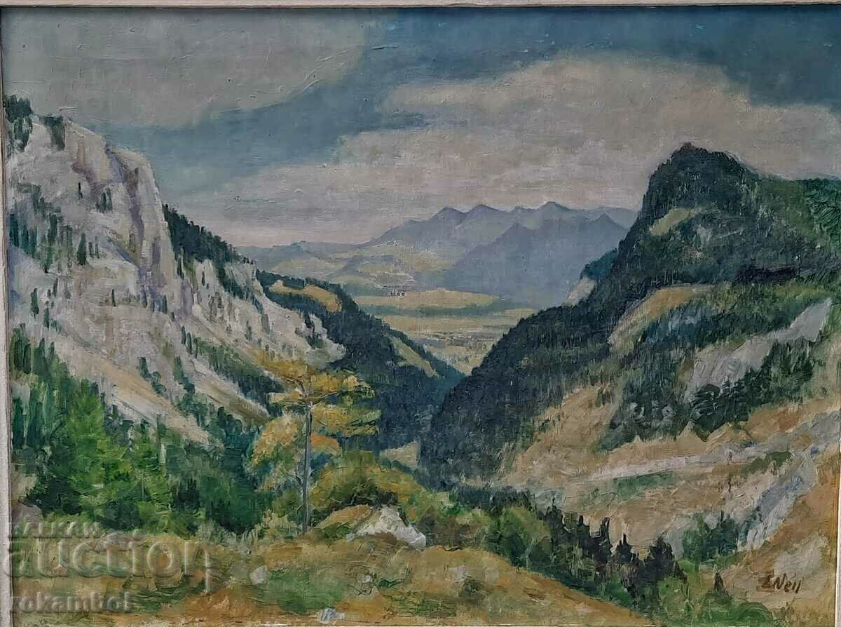 Auction Hood Eugen Nell's Old Alpine Landscape from 1951. Auction Hood Eugen Nell's Old Alpine Landscape from 1951.