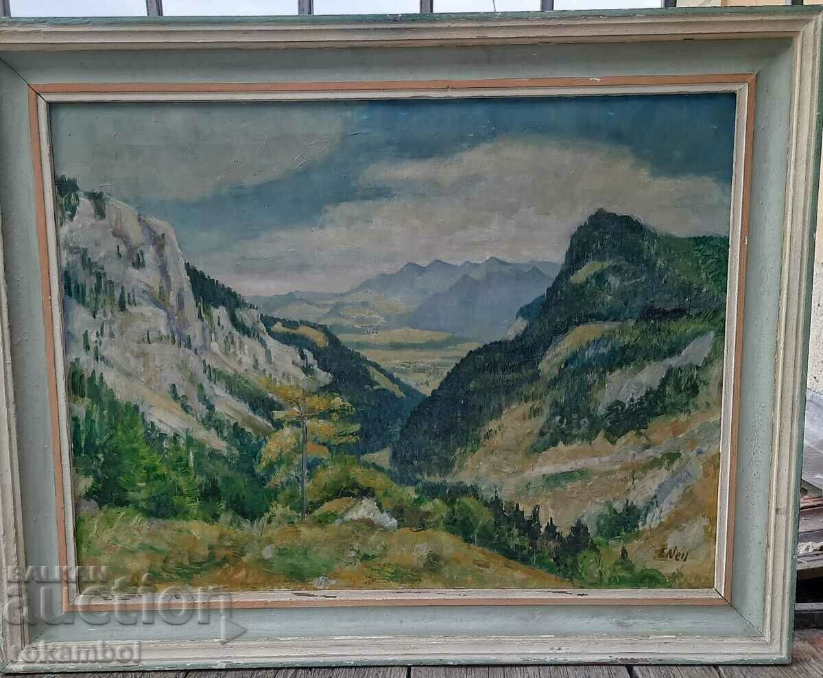 Стар Алпийски пейзаж на худ Eugen Nell от 1951 г.